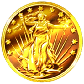Gold Coin scatter symbol that pays in any position in Buffalo Stampede